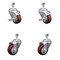 Service Caster 3 Inch Maroon Polyurethane Swivel 12mm Threaded Stem Caster Brakes SCC, 2PK SCC-TS20S314-PPUB-MRN-TLB-M1215-2-S2 - alternate 1